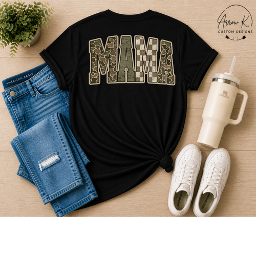 Camo Checkered MAMA Tee