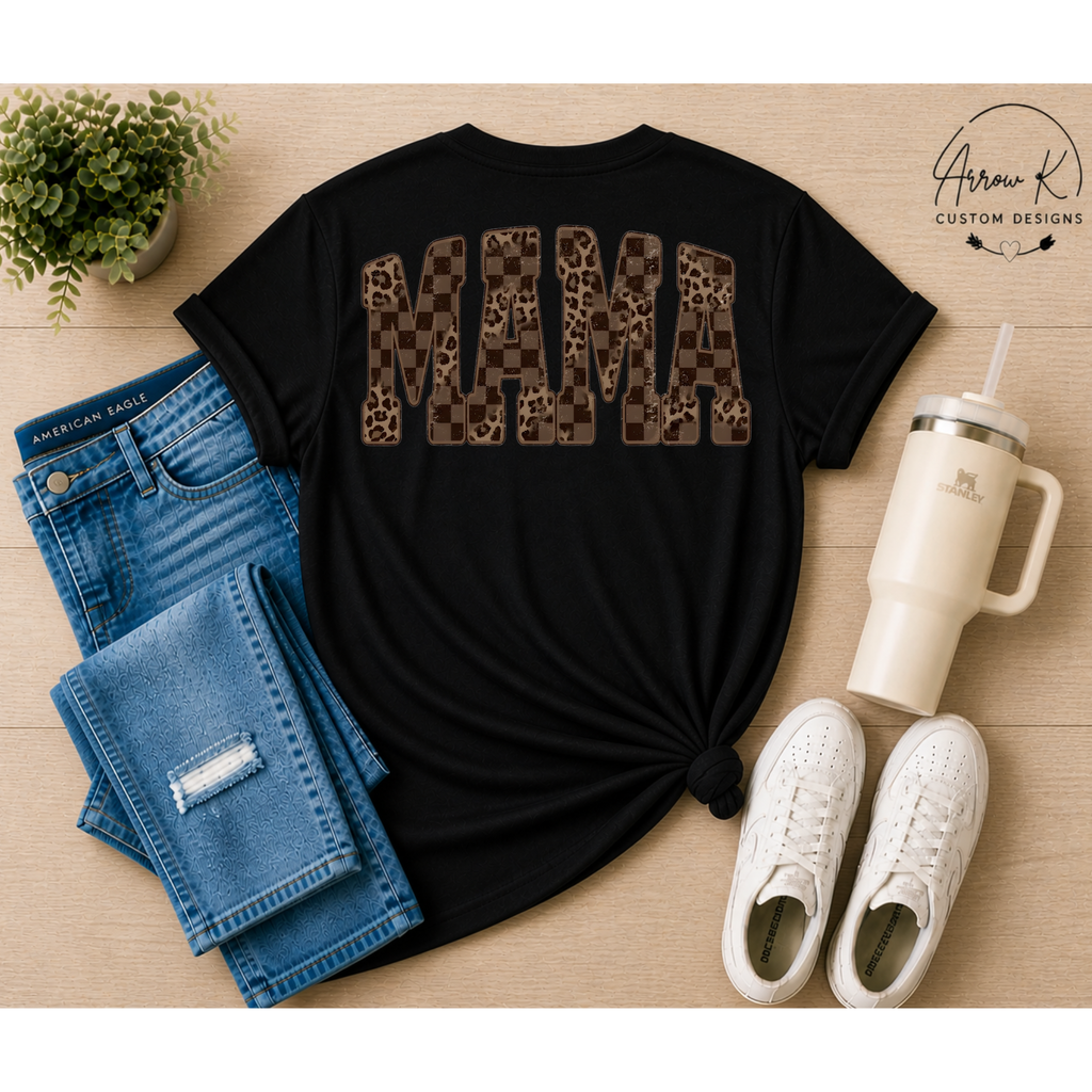 Leopard Checkered MAMA Tee